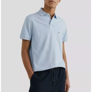 Tommy Hilfiger Classic Fit Cotton Mesh Polo Shirt Preppy Casual Sky Blue Mens XL